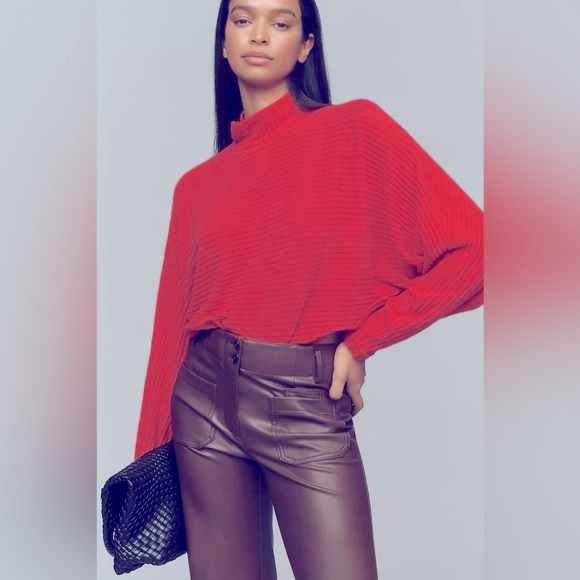 Pilcro Cozy Ribbed Turtleneck Batwing Pullover NWT - Picture 1 of 8